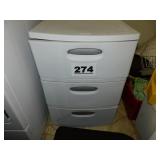 3 DRAWER PLASTIC STORAGE CABINET