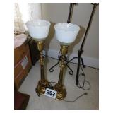 PAIR BRASS LAMPS PAIR BRASS LAMPS