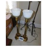 PAIR BRASS LAMPS