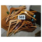 LOT OF WOODEN HANGERS