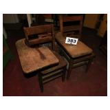 (2) WOODEN SCHOOL DESKS (2) WOODEN SCHOOL DESKS