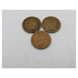 (3) INDIAN HEAD CENTS