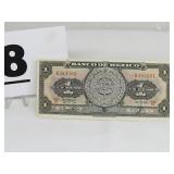 MEXICAN UN PESO BILL MEXICAN UN PESO BILL