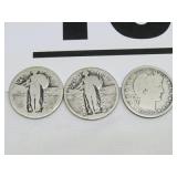 2 - STANDING LIBERTY QUARTERS, NO DATES, 1897 2 - STANDING LIBERTY QUARTERS, NO DATES, 1897