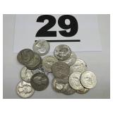 20 WASHINGTON SILVER QUARTERS, 1959, 1960, 1961 20 WASHINGTON SILVER QUARTERS, 1959, 1960, 1961