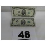 1950 GREEN SEAL $5; 1976 GREEN SEAL $2 1950 GREEN SEAL $5; 1976 GREEN SEAL $2