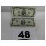 1950 GREEN SEAL $5; 1976 GREEN SEAL $2