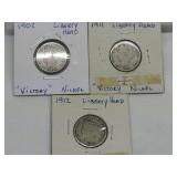 1902, 1911, 1912 LIBERTY HEAD V NICKELS 1902, 1911, 1912 LIBERTY HEAD V NICKELS