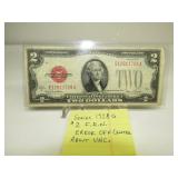 1928G $2, ERROR, OFF CENTER 1928G $2, ERROR, OFF CENTER