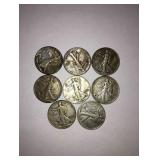8 WALKING LIBERTY HALVES-(1-41)(4-42)(3-43) 8 WALKING LIBERTY HALVES-(1-41)(4-42)(3-43)