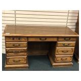 Oak Knee Hole Desk, 56"w x 26"d x 30"h Oak Knee Hole Desk, 56"w x 26"d x 30"h