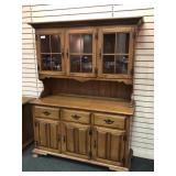 Maple Stepback Cupboard, 3 paned doors Maple Stepback Cupboard, 3 paned doors