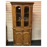 Pine Corner Cupboard, 32"w x 17"d x 71"h,