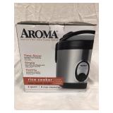 Aroma Rice Cooker, 2 Qt, open box, works