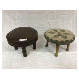 2 Milk Stools - 1 with Vinyl Seat/1 with