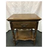 1 Drawer Maple End Table, 22"w x 17"d x 26"h 1 Drawer Maple End Table, 22"w x 17"d x 26"h