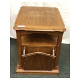 Wooden End Table with Magazine Rack,