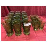 20 Piece Avacado Whitehall Glassware - 20 Piece Avacado Whitehall Glassware -