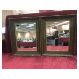 2 Matching Decorator Mirrors 17" x 21", 2 Matching Decorator Mirrors 17" x 21",