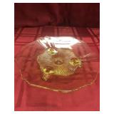 Yellow depression glass footed dish Yellow depression glass footed dish