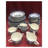 38 piece Currier & Ives "Early Winter" set 38 piece Currier & Ives "Early Winter" set