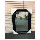 Black Framed Decorator Mirror, 45" x 33"