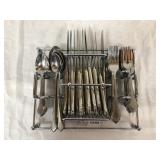 Set of Stainless Flatware in Caddy -