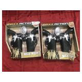 Set of wild west outlaw play set two guns with