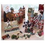 8 Pieces: Porcelain Red Church-Unknown