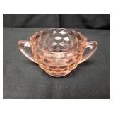Small Pink Tinted Depression Glass Sugar Bowl