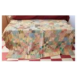 Vintage Two-Sided Hand Sewn Quilt 84" x 66"