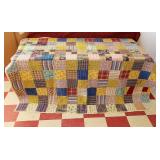 Vintage Hand Sewn Quilt 84" x 65"