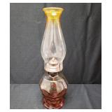 Oil Lamp Rose Base - Yellow Chimney USA