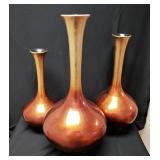 Set of 3 John Richard Co. Copper Toned Vases