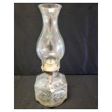 Vintage Glass Oil Lamp w Chimney