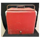 Vintage Red Cooler Galvanized Metal USA