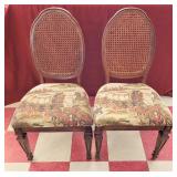 Two Classic Bernhardt Cane Back Upholstered Chairs