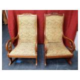 Two Vintage Statesville Hardwood Rocking Chairs