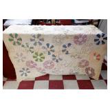 Antique Twin Hand Sewn Quilt 77" x 61"