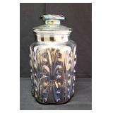 Carnival Glass Candy Jar with Lid
