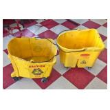 (2) Large Professional Rubbermaid Mop Buckets