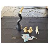 Mixed Lot - Cat & Birds - Duck Bookends