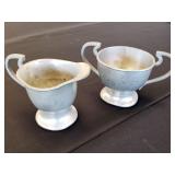 Rockford Silver Co Creamer & Sugar Bowl - Pewter