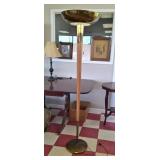 Vintage Mid-Century Floor Lamp Wood & Brass