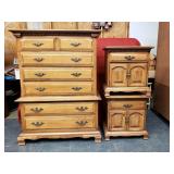 1964 Thomasville Highboy Dresser & 2 Night Stands