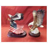 2 American Bald Eagle Ceramic Bisque Figures