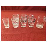 Collection of 8 Novelty Branded Shot Glasses