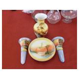 Decorative Noritake Set - Bowl Vase Two Wall Vases
