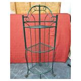 Green Tubular Steel Clawfoot Style 3-Shelf Etagere