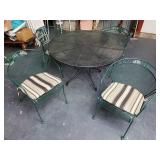 Heavy Gauge Wrought Iron Table with 4 Chairs